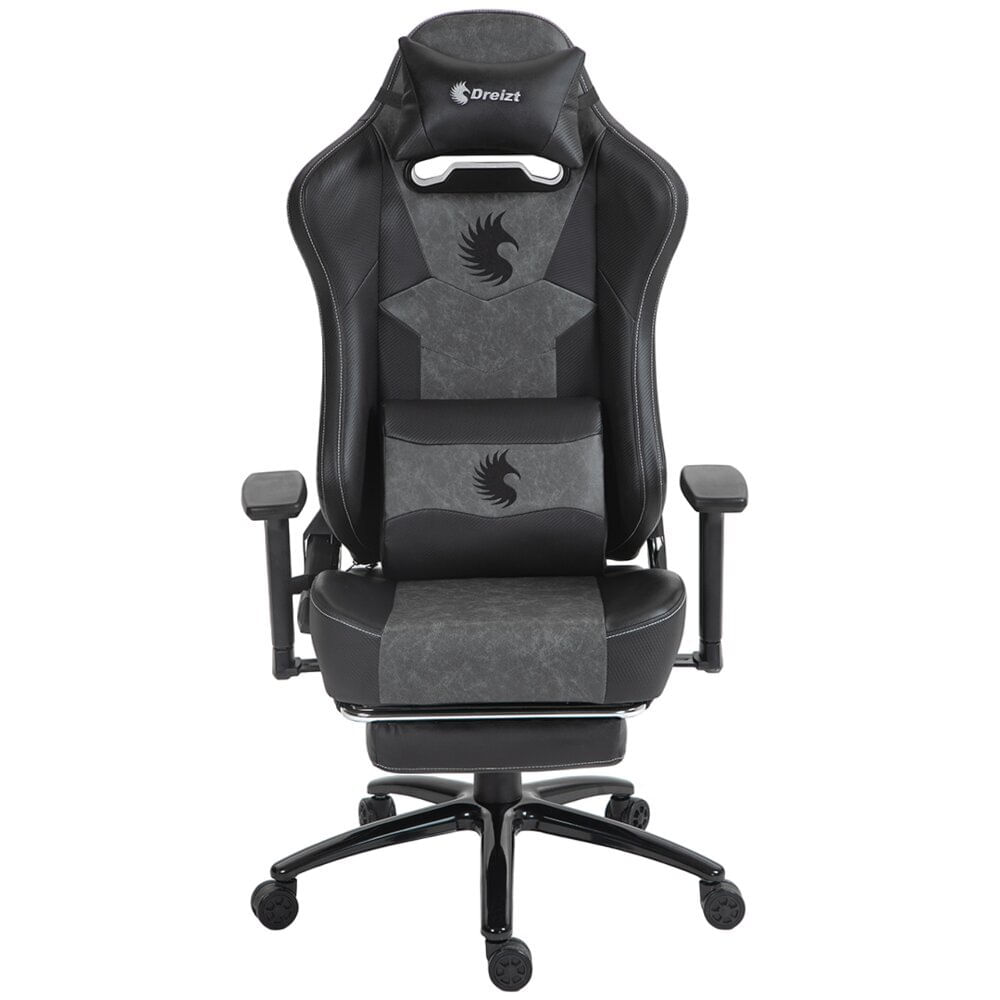 Imagen 2 del producto Silla Gamer Dreizt Heroes Series, premium, reclinable 180°, posabrazos 3D, posapiés, base aluminio resistente, pistón clase 4, negro