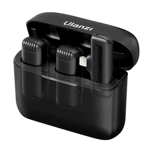 Micrófono inalámbrico Ulanzi J12, conector tipo Lightning, 2 micrófonos