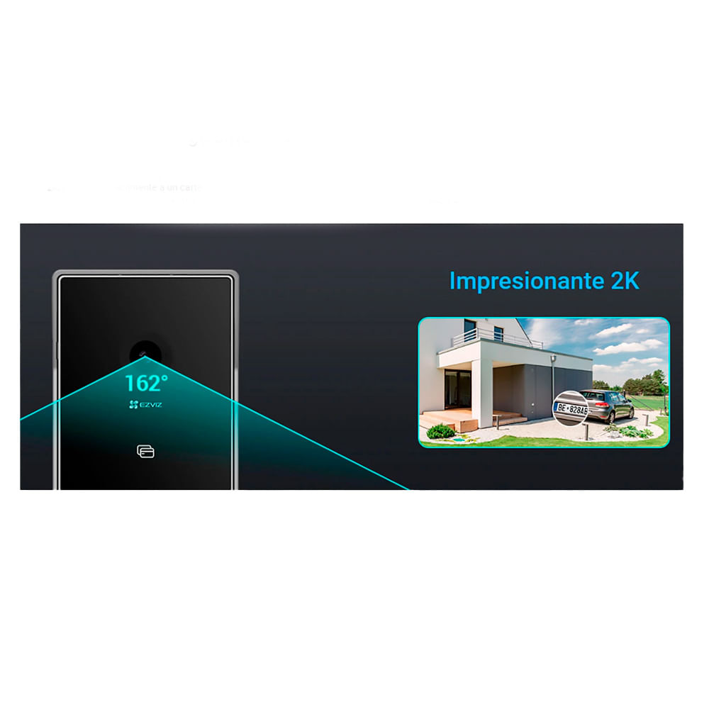 Imagen 2 del producto Combo: Videoportero Ezviz HP7 2K exterior, 3 monitores táctiles 7"", desbloqueo remoto RFID, visión nocturna, SD 64GB, negro