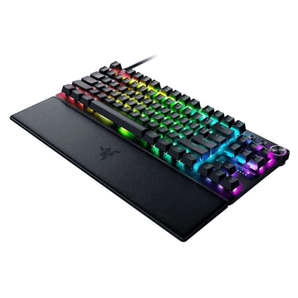 Imagen 2 del producto Teclado gamer alámbrico Razer Huntsman V3 Pro TKL, conexión USB Tipo-C, mecánico, idioma inglés, Chroma RGB, switch óptico analógico, negro
