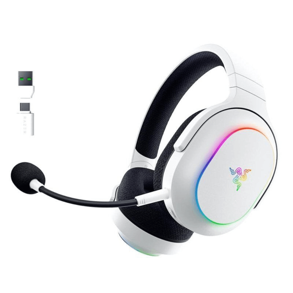 Audífonos gamer Razer Barracuda X Chroma con micrófono, 70 horas, cancelación de ruido, blanco