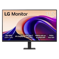 Monitor plano LG 32"" 32U631A, panel IPS, QHD, 100Hz, 5ms, HDMI, USB-C, negro