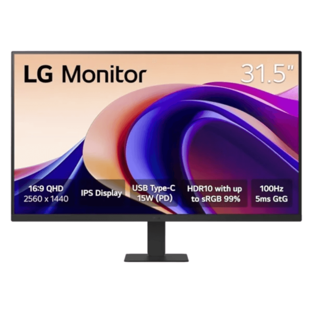 Monitor plano LG 32" 32U631A, panel IPS, QHD, 100Hz, 5ms, HDMI, USB-C, negro