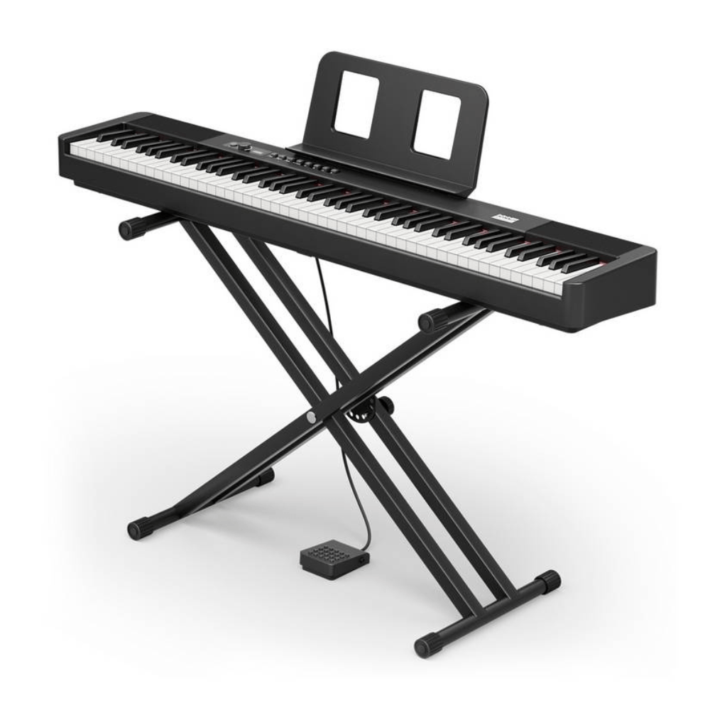 Imagen 2 del producto Órgano eléctrico Donner DEP-20 Lite, 88 teclas con soporte X, polifonía, 185 tonos, negro