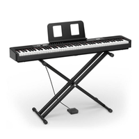Órgano eléctrico Donner DEP-20 Lite, 88 teclas con soporte X, polifonía, 185 tonos, negro
