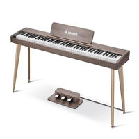 Piano digital Donner DDP-60, 88 teclas con mueble, polifonía, 128 tonos, efectos, gris