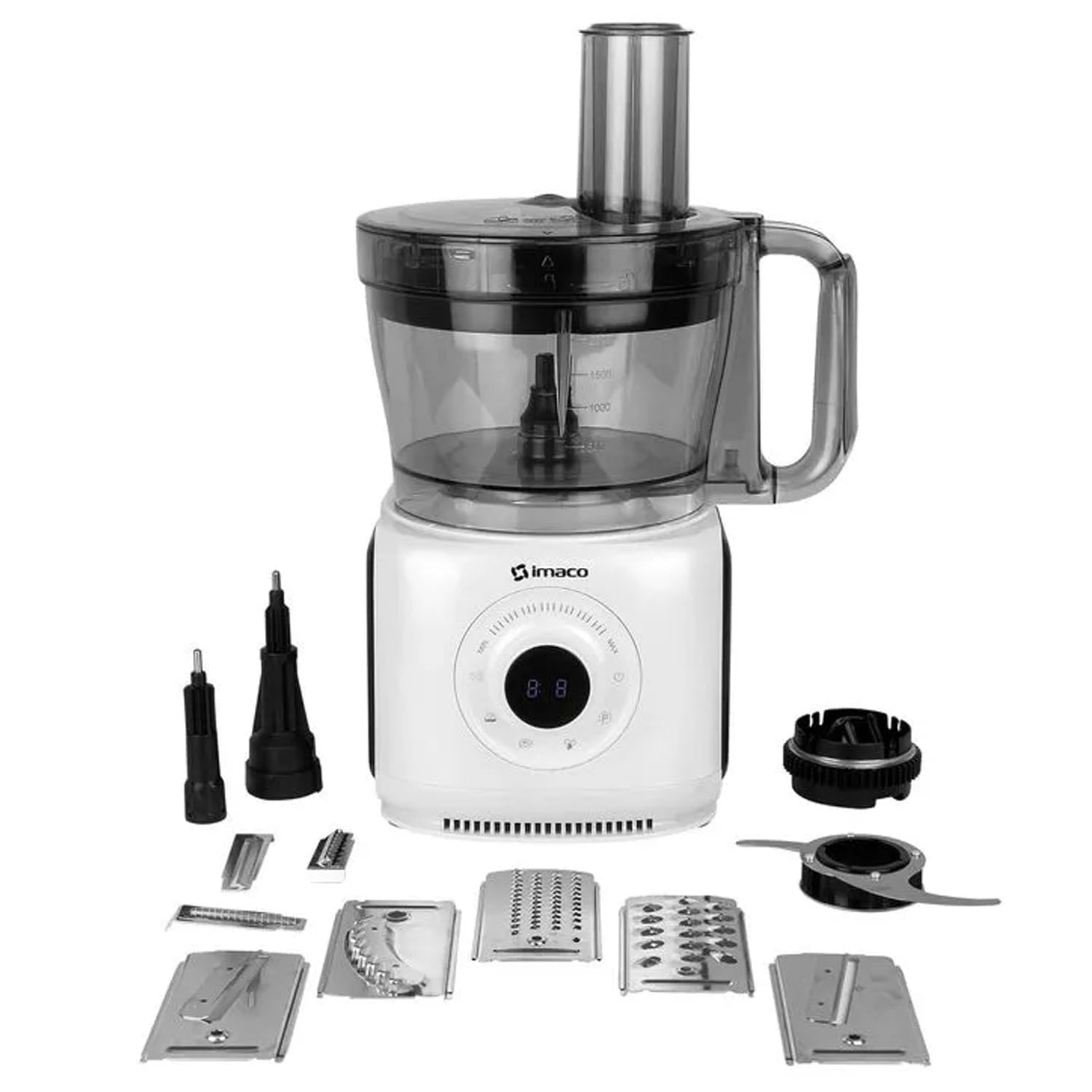Imagen 2 del producto Procesador de alimentos Imaco FP416A, 1000W, bowl 2 litros, cuchillas acero inoxidable, , panel digital, negro
