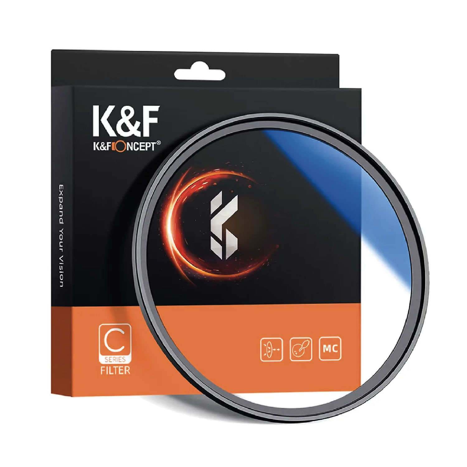 Filtro UV K&F Concept 67mm Blue Coat Slim, multicapa, cristal óptico japonés, marco aluminio ultradelgado, protección lentes, negro