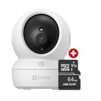 Cámara de seguridad para interiores Ezviz H6C 2K 4MP, interior, microSD 64GB, visión nocturna, audio bidireccional, rotación 360°, blanco