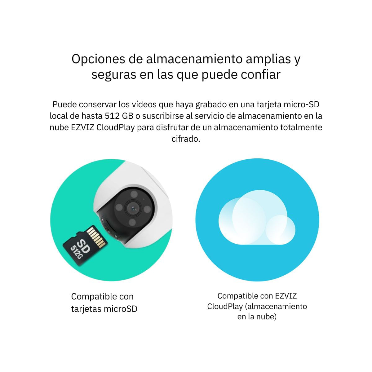 Imagen 2 del producto Cámara de seguridad para exterior Ezviz H8C Pro 4K 8MP, Wi-Fi, con MicroSD 64GB, blanco