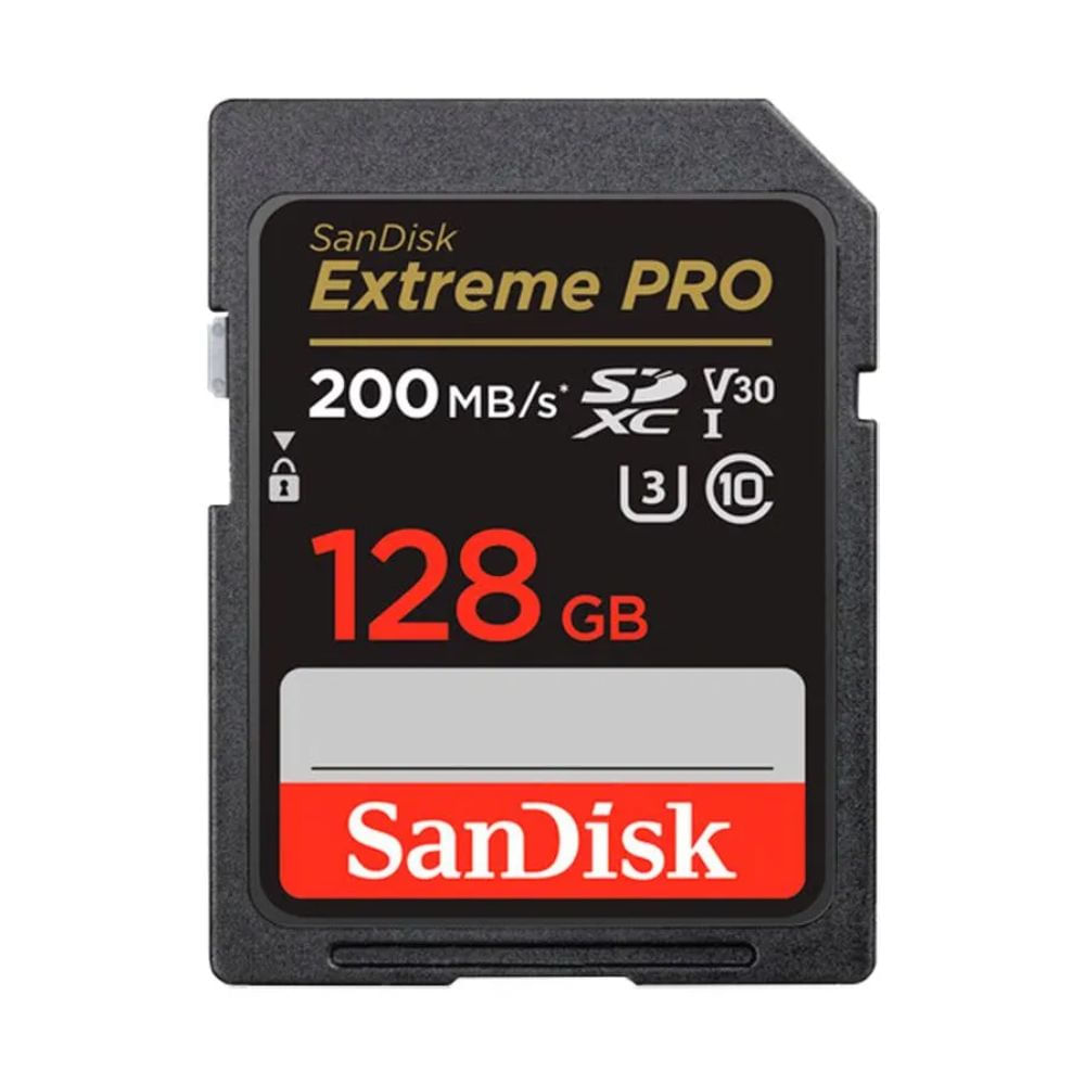 Imagen 1 del producto Memoria SD SanDisk Extreme PRO 128GB, 200MB/s Lectura, 90MB/s Escritura, V30 U3 Clase 10