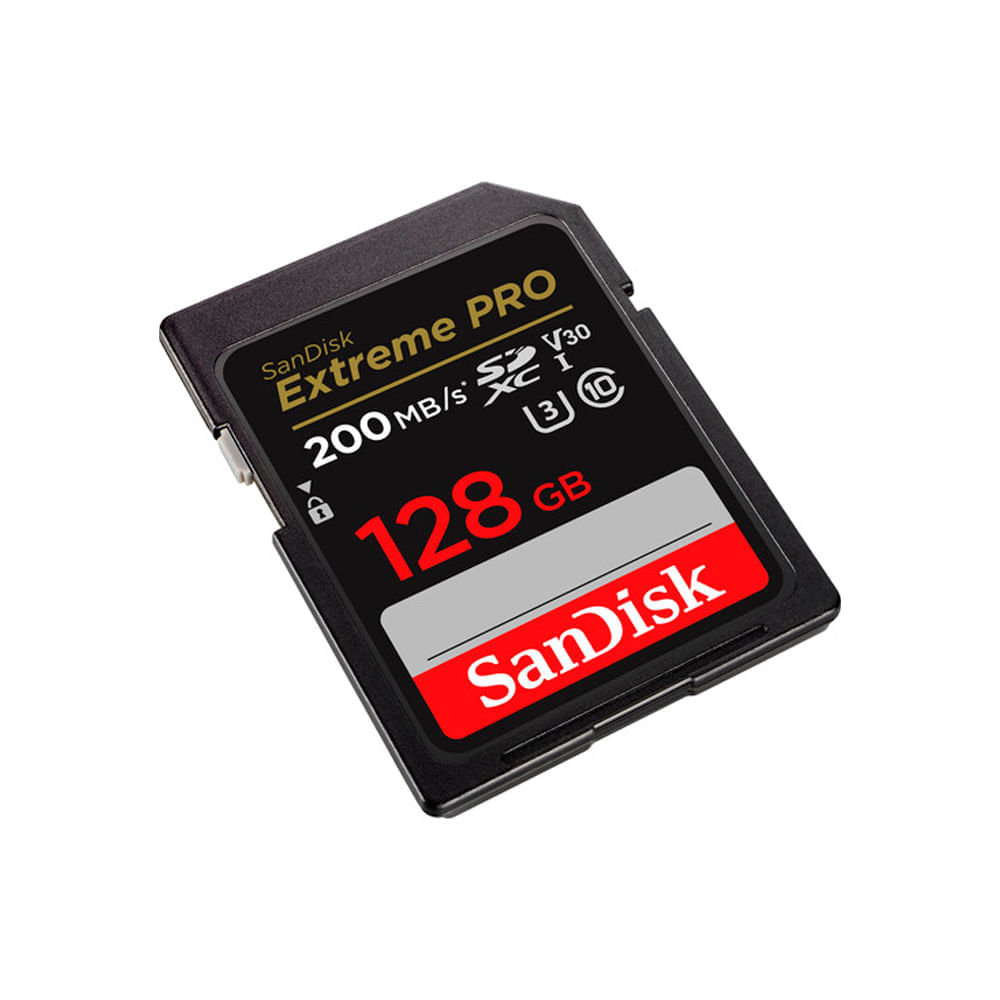 Imagen 2 del producto Memoria SD SanDisk Extreme PRO 128GB, 200MB/s Lectura, 90MB/s Escritura, V30 U3 Clase 10