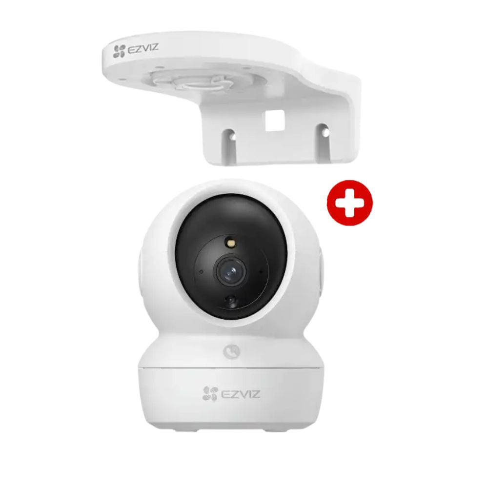 Cámara de seguridad para interiores Ezviz H6C 2K 3MP Wi-Fi, visión panorámica, IA, audio bidireccional, blanco