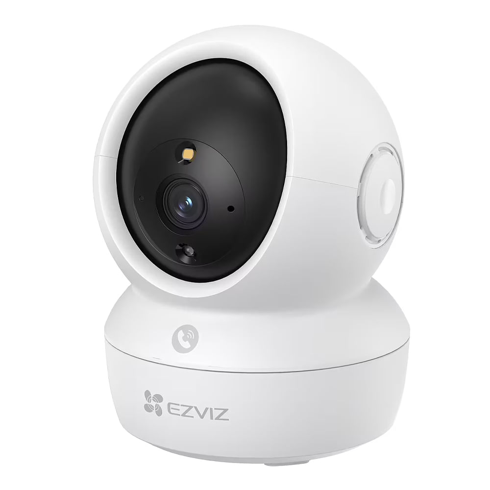 Cámara de seguridad WiFi Ezviz H6C 2MP 1080p para interiores, visión panorámica 360°, detección de ruidos, visión nocturna hasta 10 m, blanco