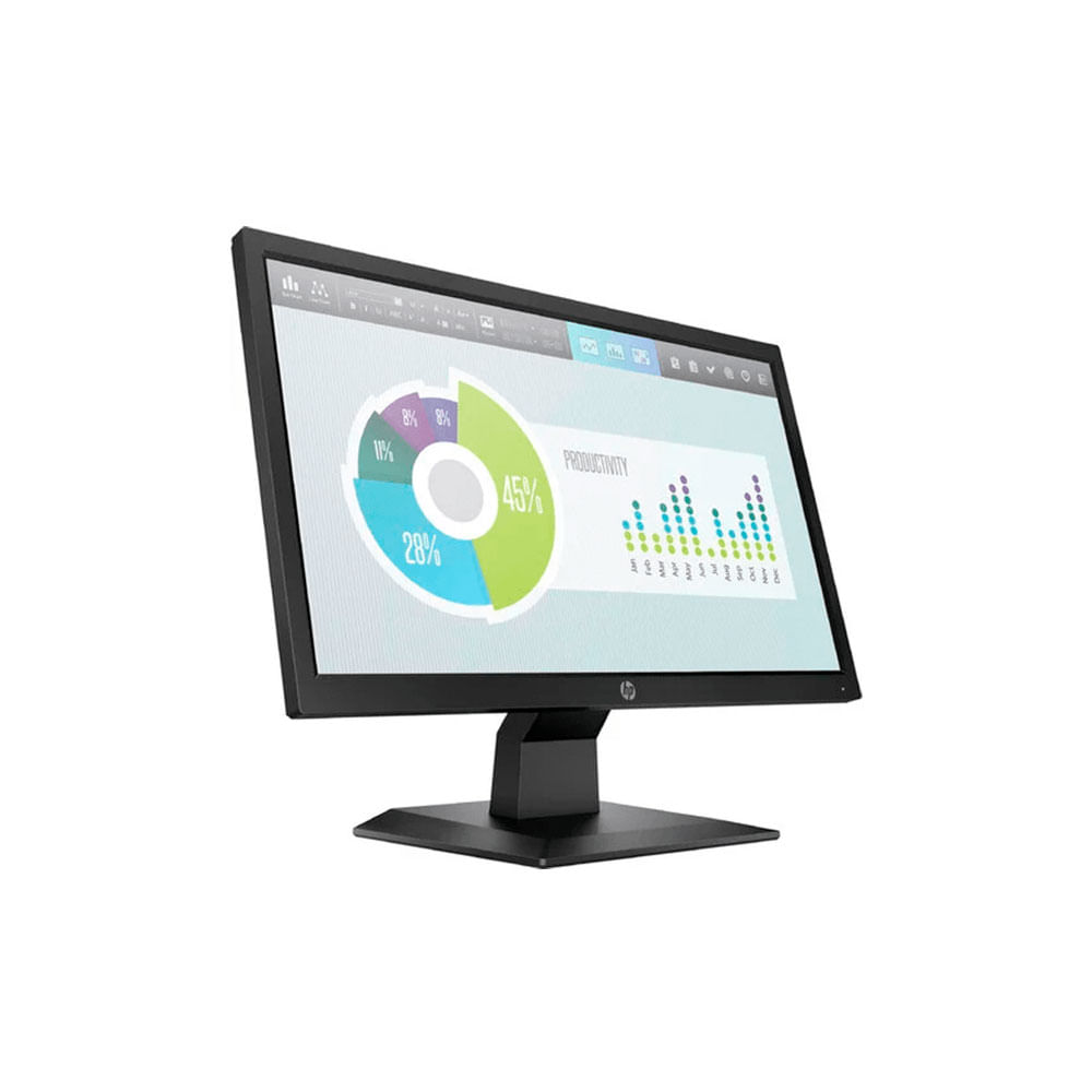 Imagen 2 del producto Monitor plano HP 19.5"" P204v, HD+, 60Hz, TN LED, HDMI VGA, negro