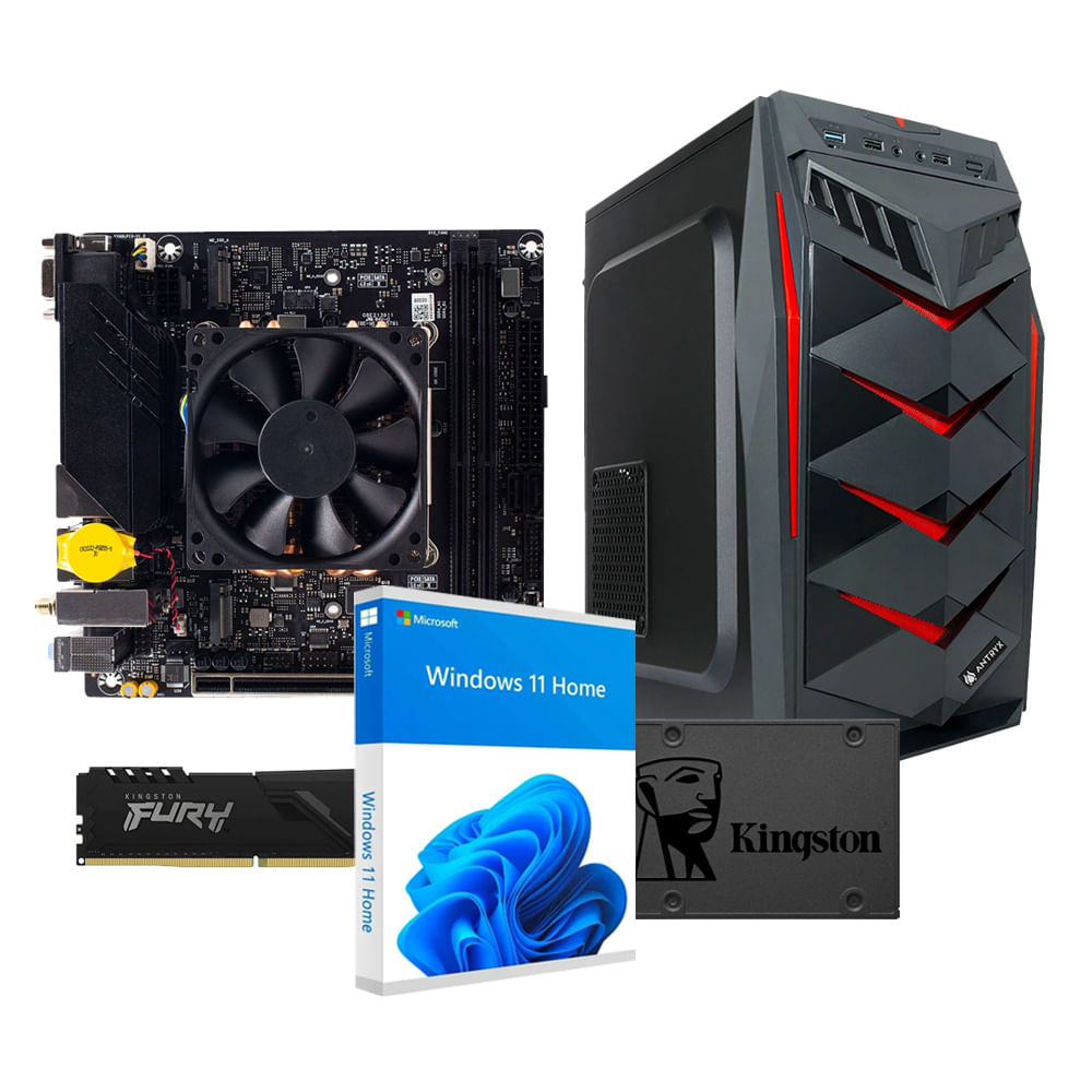 PC Armada: Placa madre Advance MoDT/Intel Core i5-13420H + 8GB RAM/480GB SSD + Gabinete Antryx Elegant 650 Black + Licencia Microsoft Win11 + armado