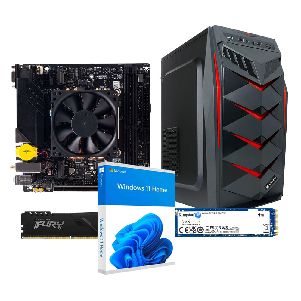 PC Armada: Placa madre Advance MoDT/Intel Core i5-13420H + 8GB RAM/1TB SSD + Gabinete Antryx Elegant 650 Black + Licencia Microsoft Win11 + armado