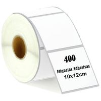 Rollo 400 etiquetas adhesiva térmica 10x12 cm, impermeable, resistente a arañazos, agua y aceite, compatible impresora térmica