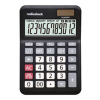 Calculadora de mesa Radioshack 6103040 12 dígitos, con panel solar, negro