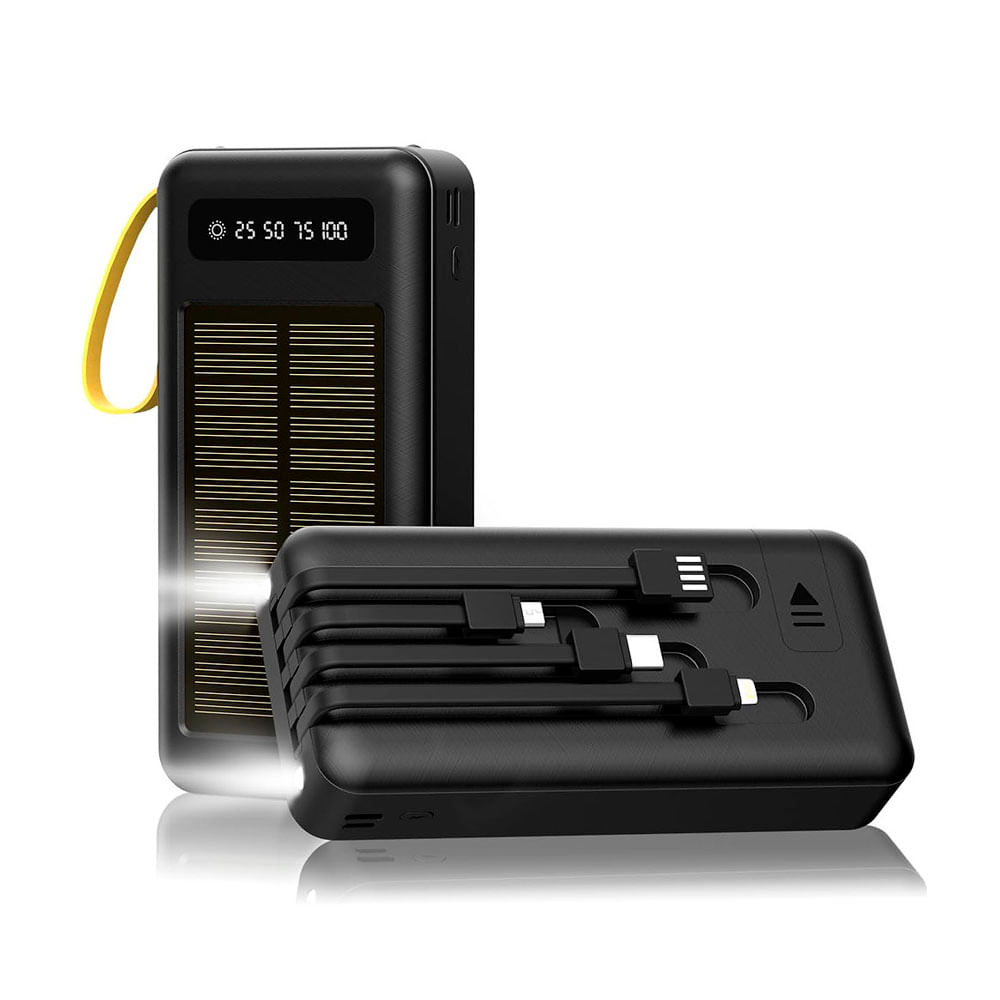 Imagen 2 del producto Cargador portátil Demgel 25000 mAh, 4 salidas, carga rápida, luz LED, negro
