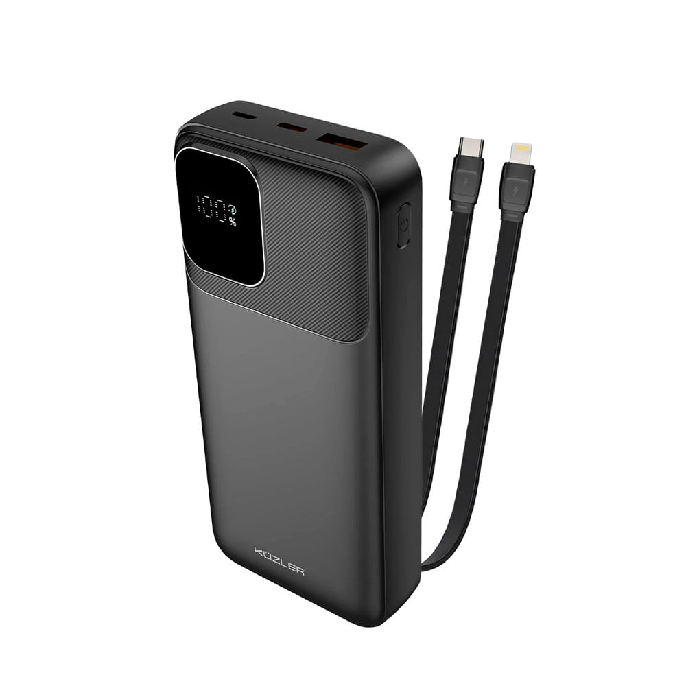 Cargador portátil Demgel 15000 mAh, doble salida, carga rápida, diseño compacto, negro