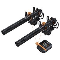 Micrófono Comica audio VM40 combo, shotgun inalámbrico 2.4GHz, grabación 32GB, reducción de ruido, negro