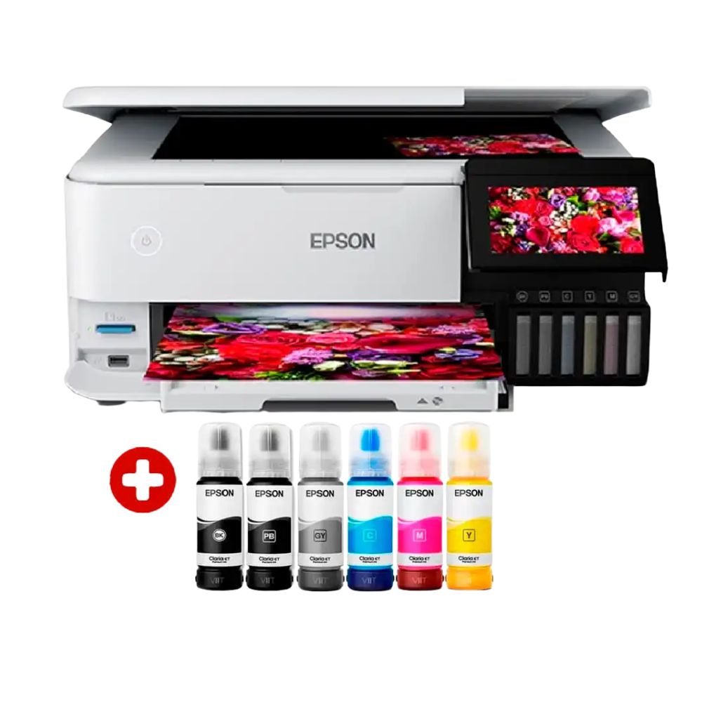 Impresora multifuncional Epson EcoTank L8160 pantalla Wi-Fi, LAN, USB, 6 tintas originales, fotográfica color