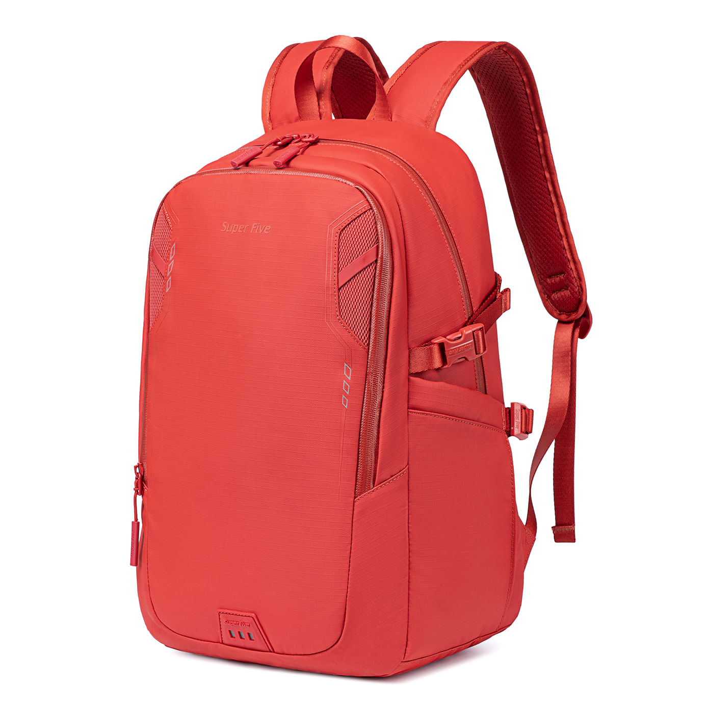 Mochila Super Five FB00700 22L, compartimento laptop 16", impermeable, bolsillos organizadores, naranja