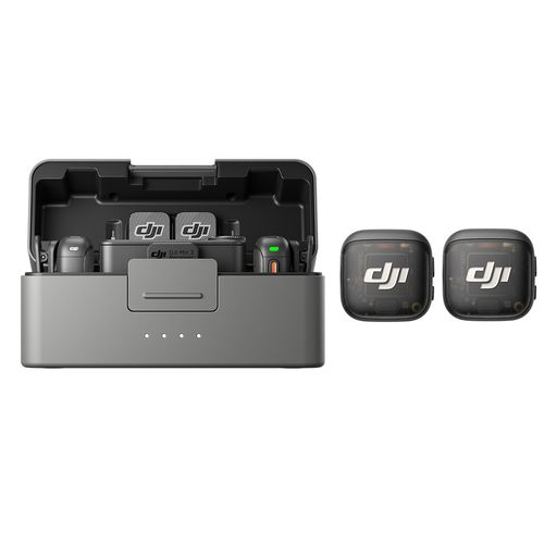 Micrófono inalámbrico DJI Mic 3, negro doble micrófono + receptor + estuche de carga