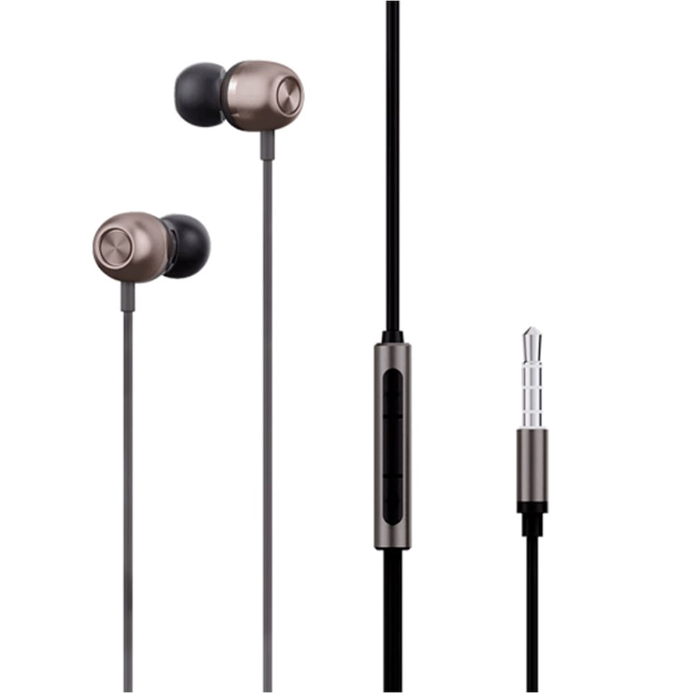 Audífonos in ear con micrófono, con conector 3.5 mm, control de música y llamadas, negro