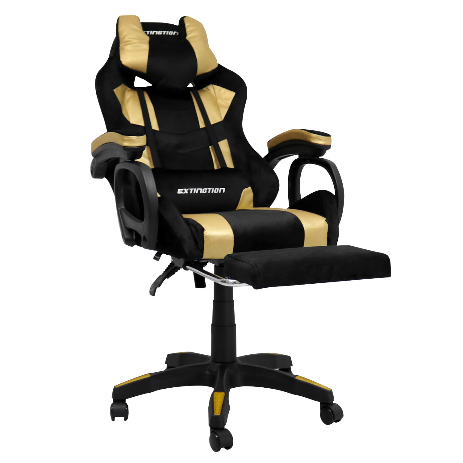 Imagen 2 del producto Silla Gamer Extingtion Sapp, ergonómica, reclinable 135°, cojín lumbar y cervical, reposapiés ajustable, hasta 120 kg
