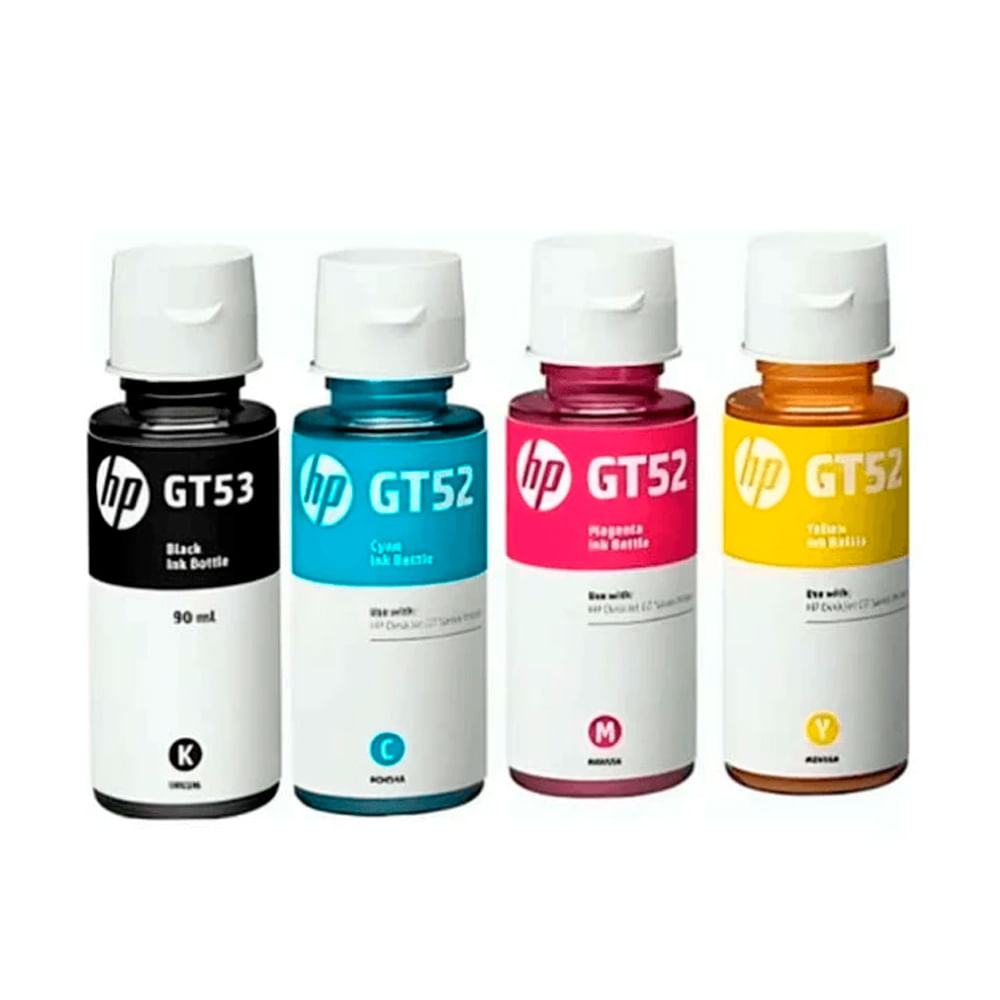 Pack de botella de tinta HP GT53 - GT52 Negro/Cyan/Magenta/Amarillo