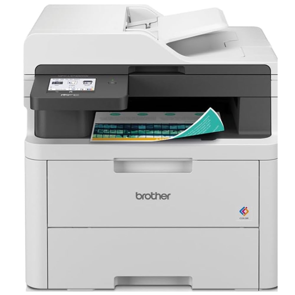 Impresora multifuncional láser Brother MFC-L3760CDW Wi-Fi, inalámbrica, blanco