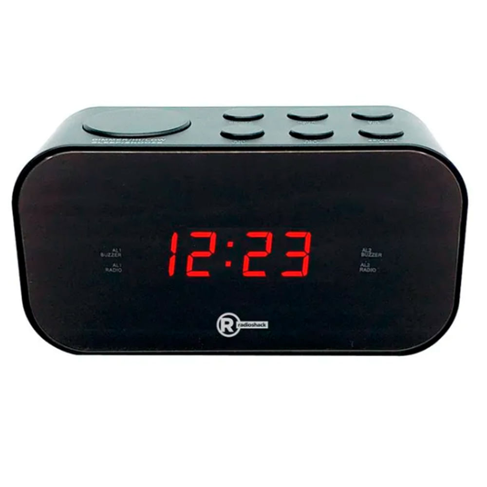 Radio Reloj despertador Radioshack, con pantalla LED 0.6”, negro