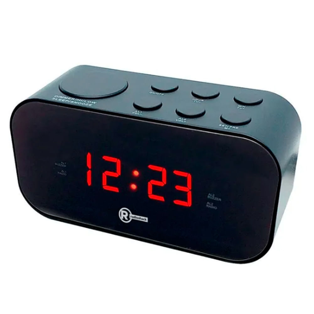 Imagen 2 del producto Radio Reloj despertador Radioshack, con pantalla LED 0.6”, negro