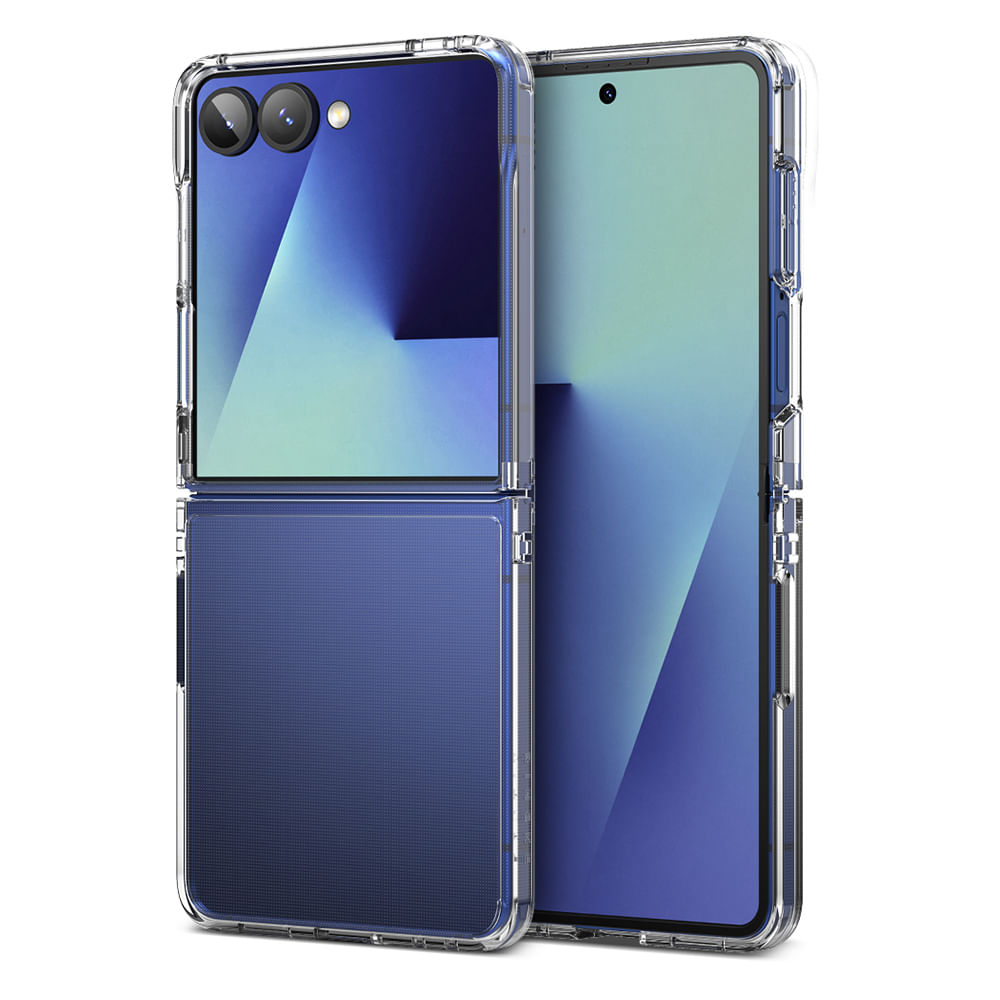 Case Samsung Galaxy Z Flip 7 Fusion, PC y TPU, imán de neodimio, protector resistente, transparente