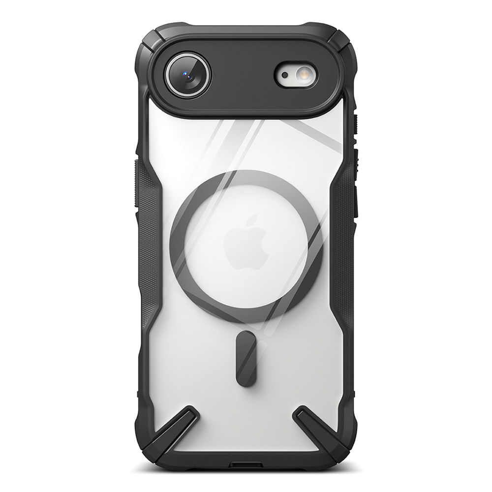 Case iPhone Air Fusion X Magnetic Negro, PC y TPU, imán de neodimio, protector resistente, bordes reforzados