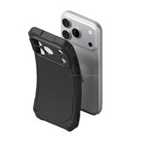 Case iPhone 17 Pro Rugged Gear Magnetic Negro, PC y TPU, imán magnético, diseño resistente, protección completa y bordes reforzados