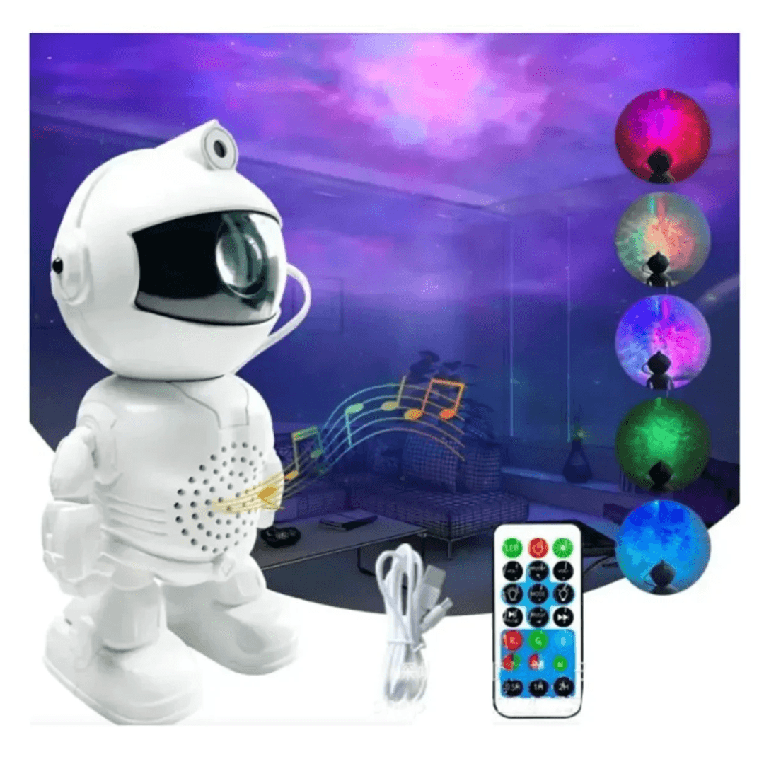 Imagen 2 del producto Lámpara proyector astronauta multifuncional luces estrellas, control remoto, cambios de color, blanco
