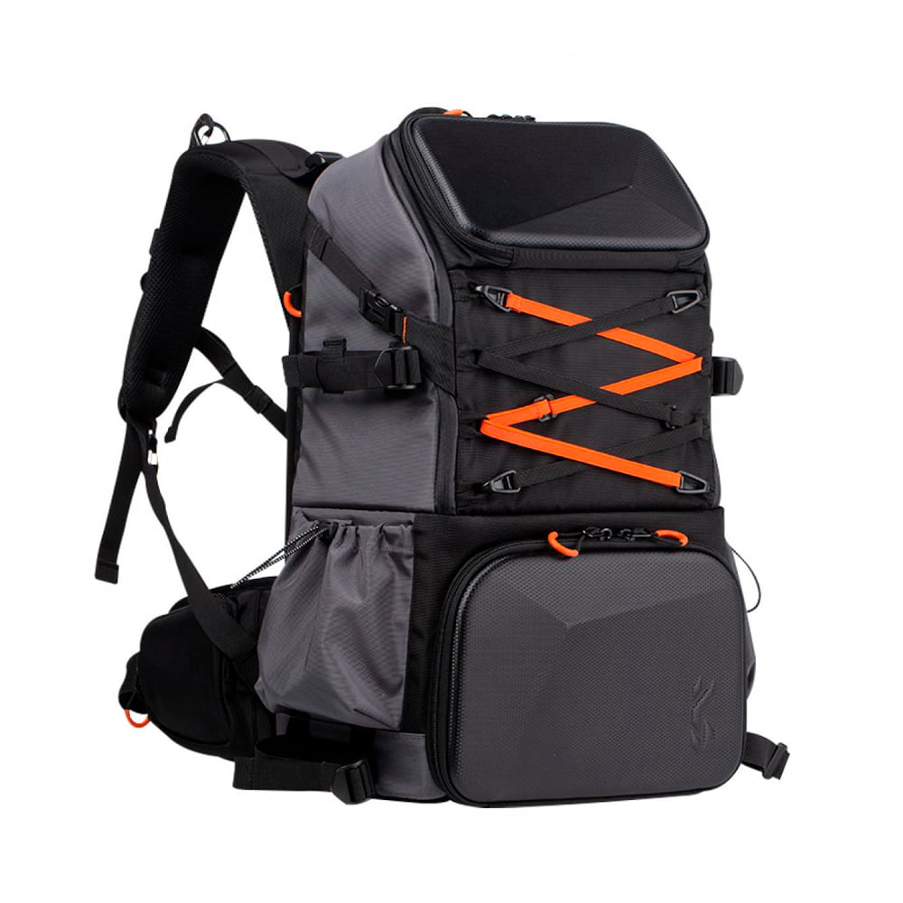 Mochila K&F Concept KF13.107, profesional para cámara, nylon 1200D impermeable, laptop 17", sistema de suspensión, negro