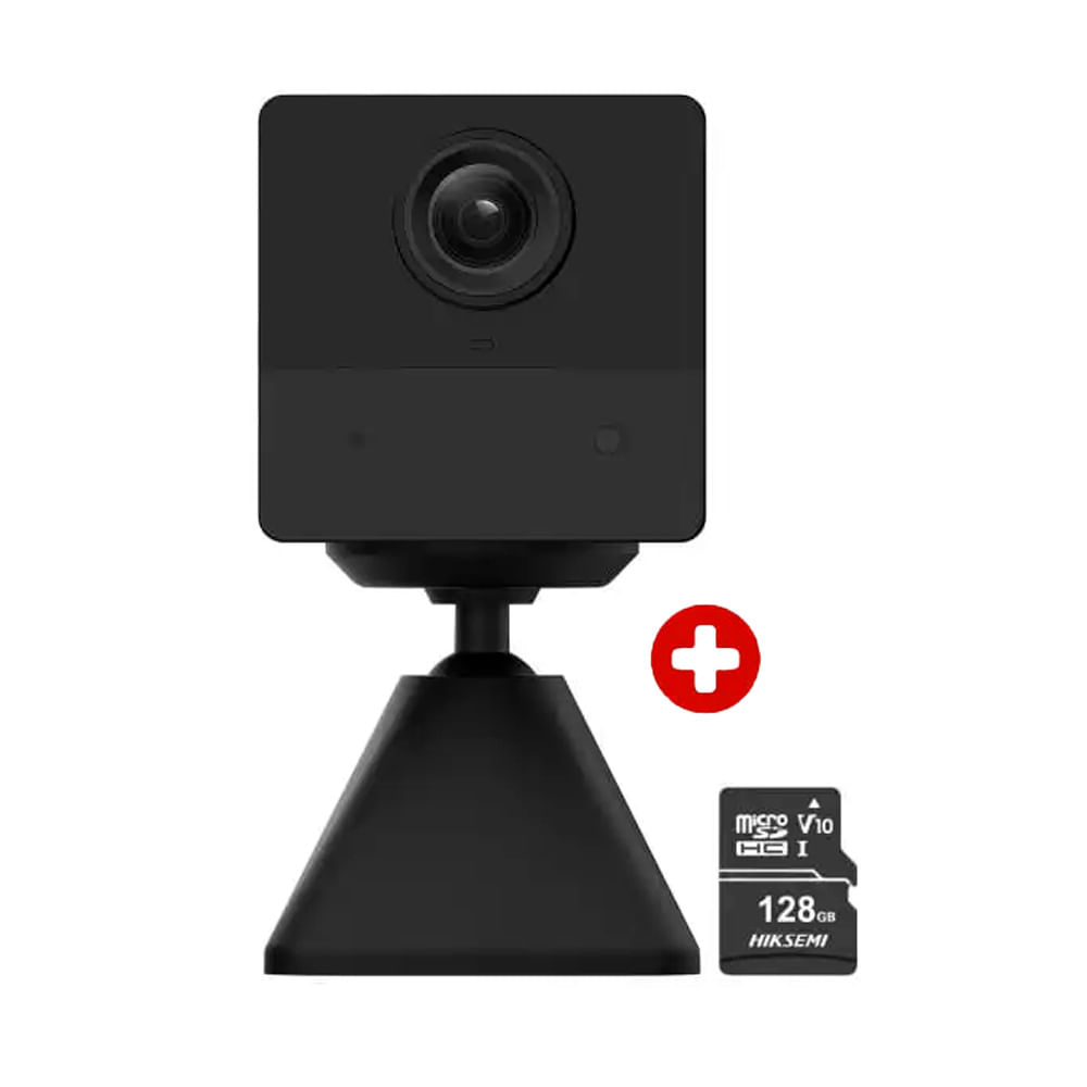 Cámara de seguridad Ezviz CB2 Full HD, interior, batería 2000 mAh, visión nocturna, detección humana y micro SD 128GB, negro