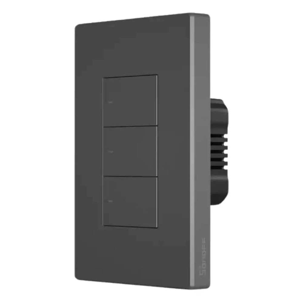 Imagen 1 del producto Interruptor de luz mecánico inteligente SONOFF, Wi-Fi, negro - M5-3C-120