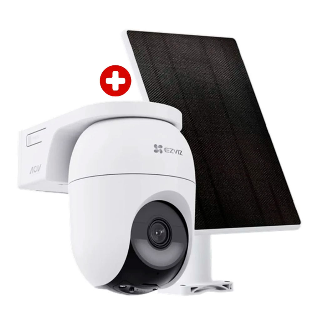 Cámara de seguridad exterior Ezviz CB8 Lite 2K+ 4MP panorámica 360° con batería recargable y visión nocturna color, blanco