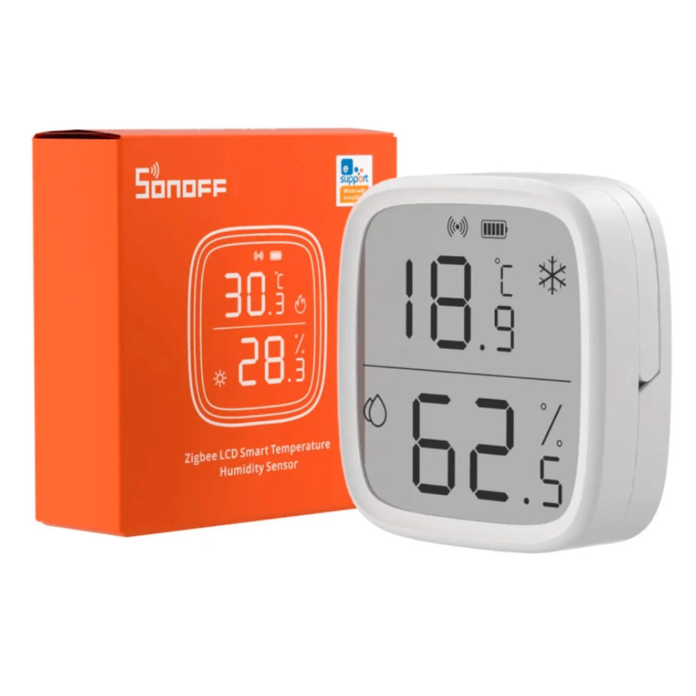 Sensor de temperatura SONOFF con pantalla, blanco - SNZB02D