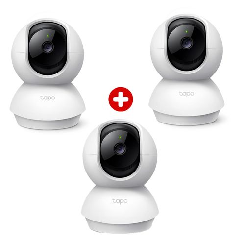 Combo: 3 cámaras de seguridad Tapo C200C Full HD 1080p con visión 360°, detección inteligente y audio bidireccional, blanco