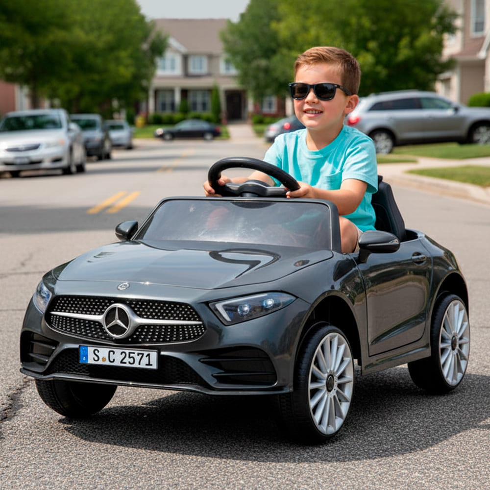Imagen 2 del producto Carro eléctrico infantil Mercedes Benz CL350 12V con control remoto, luces, música y cinturón de seguridad, negro