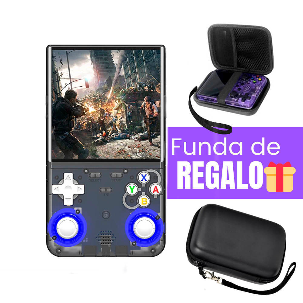 Imagen 2 del producto Consola de videojuegos portátil retro R36 Ultra HD, negro + funda
