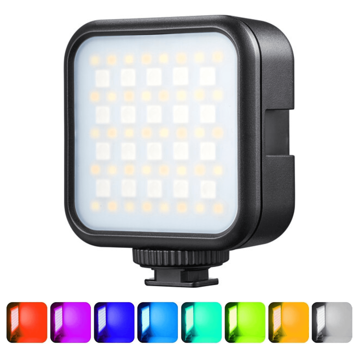 Imagen 2 del producto Luz LED RGB Godox 6R, 36,000 colores, 3200–6500K, brillo regulable, batería 1800mAh, magnética, compacta y portátil, negro