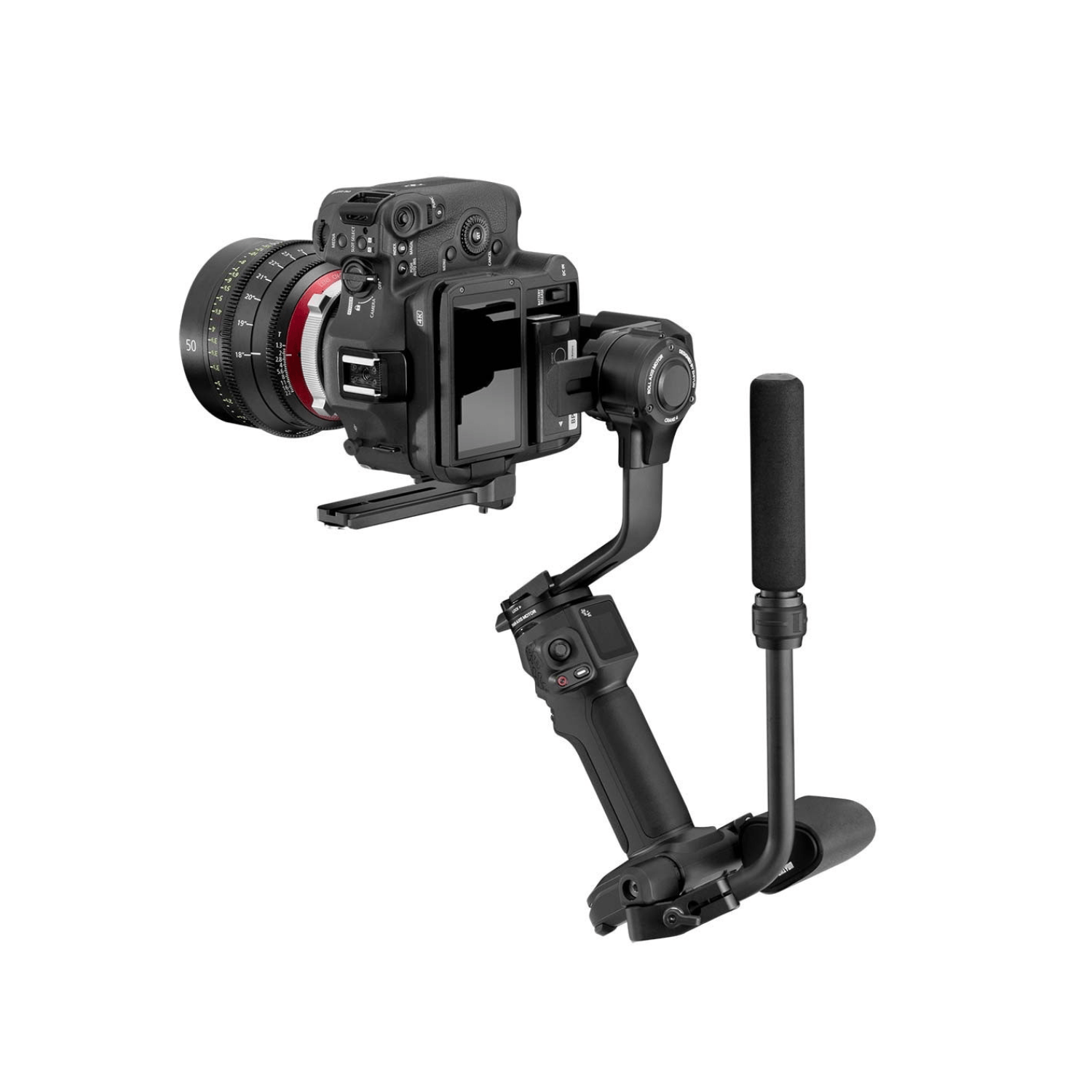 Imagen 2 del producto Gimbal estabilizador Zhiyun Crane 4 Combo, 3 ejes, luz LED 10W, batería 12h, pantalla táctil, Sling 2.5, profesional, negro