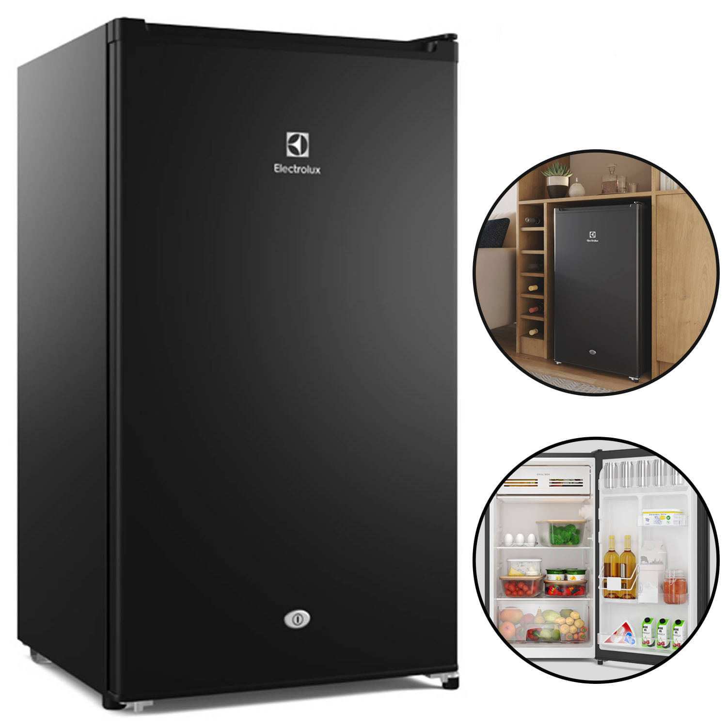 Imagen 2 del producto Frigobar Electrolux ERD090G2HWB 90L, Premium Black, puerta reversible, eficiencia A, gas ecológico R600a, 2 bandejas